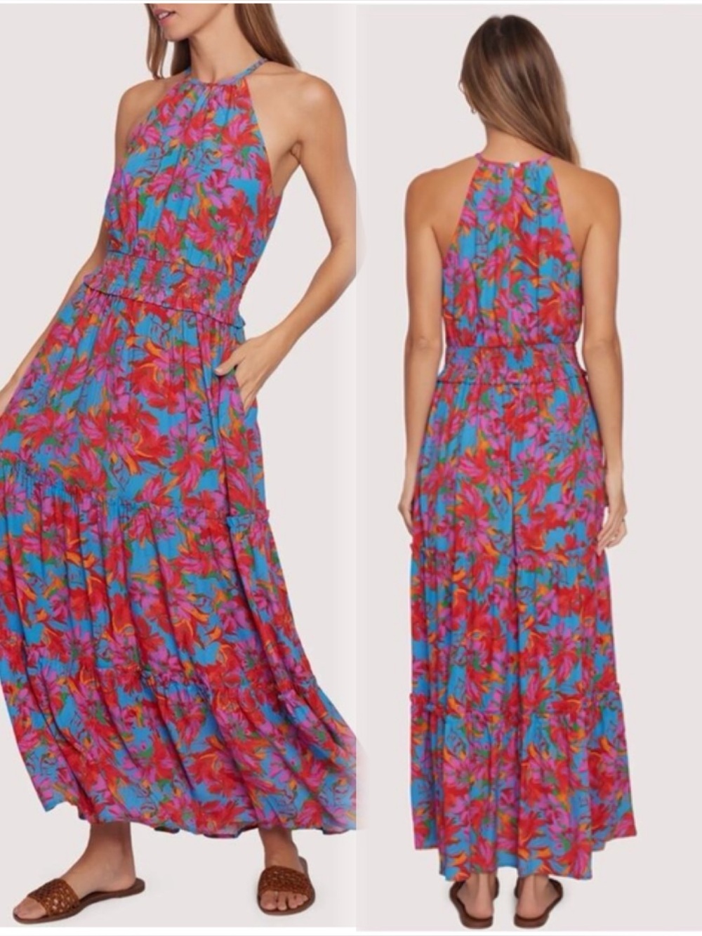 NWT LOST + WANDER Hydra Springs Maxi Dress in Blue Floral